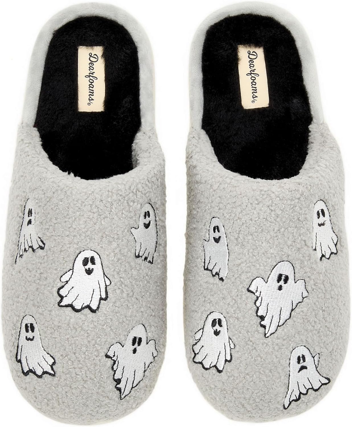 Dearfoams Unisex-Adult Spooky Pumpkin Jack O Lantern Slippers