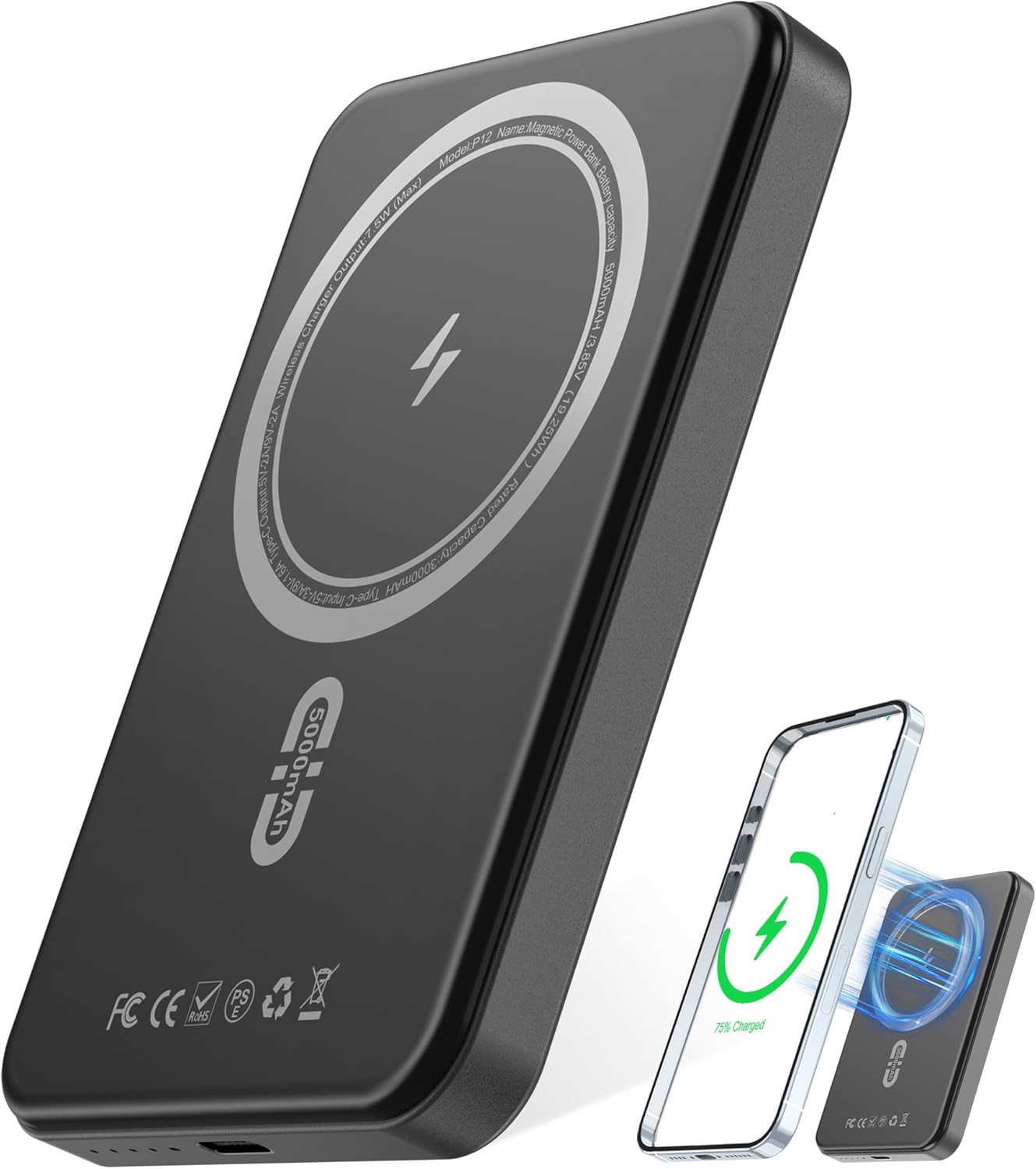 TONKEE Magnetic Power Bank: Fast Charge Any iPhone!