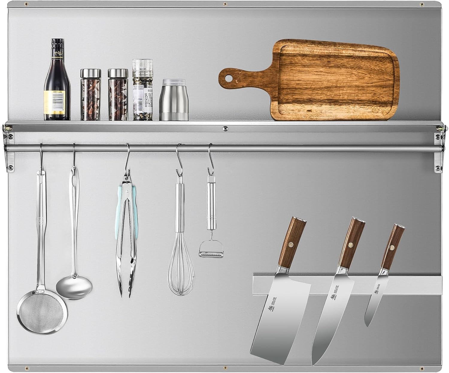 WILPREP Range Backsplash 36x30 Stainless Steel with Storage Shelf
