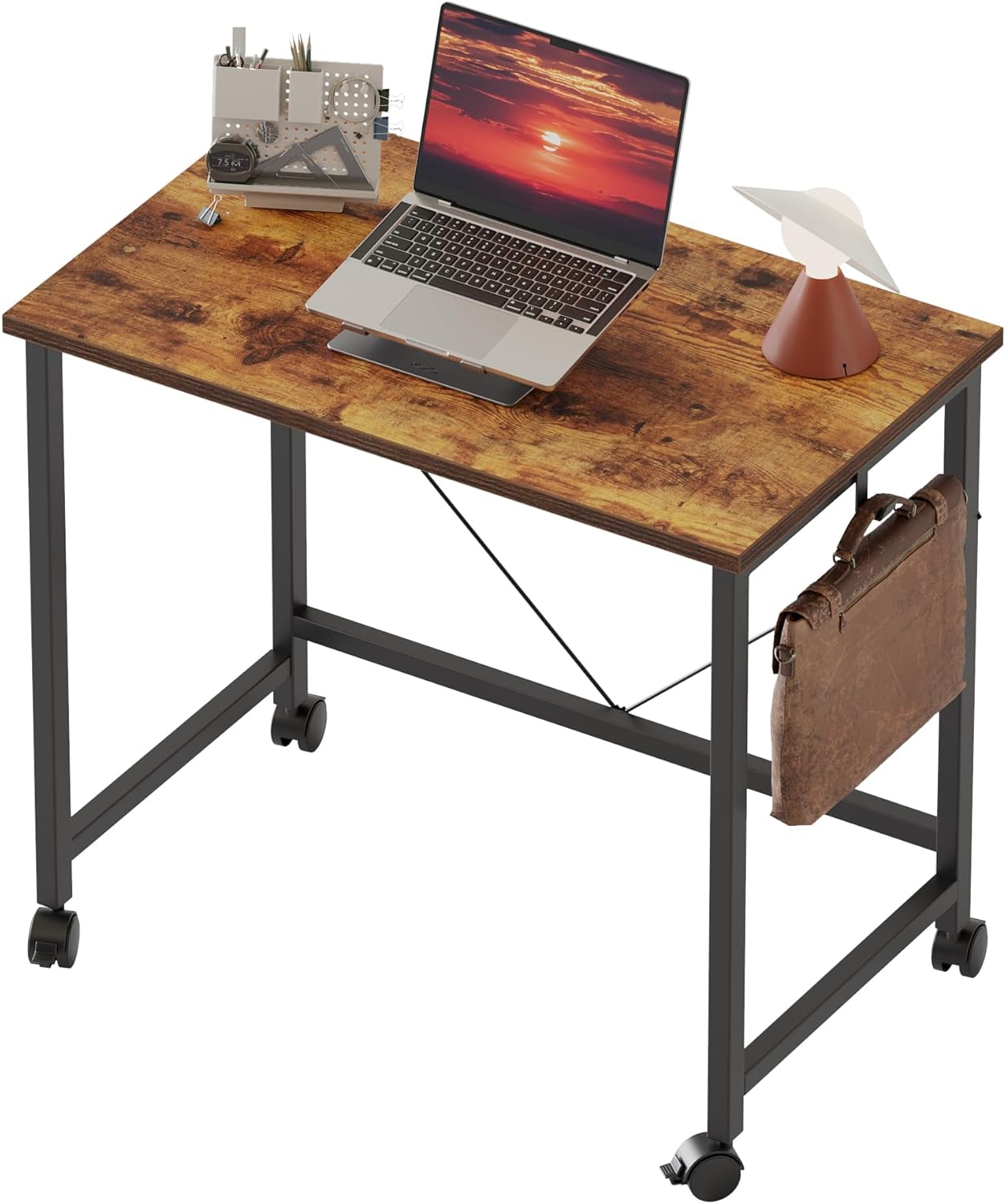 Mericonia Rolling Computer Desk with Wheels for Small Spaces