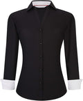 Womens Bamboo Blend Button Down Shirt - Wrinkle Free Work Blouse