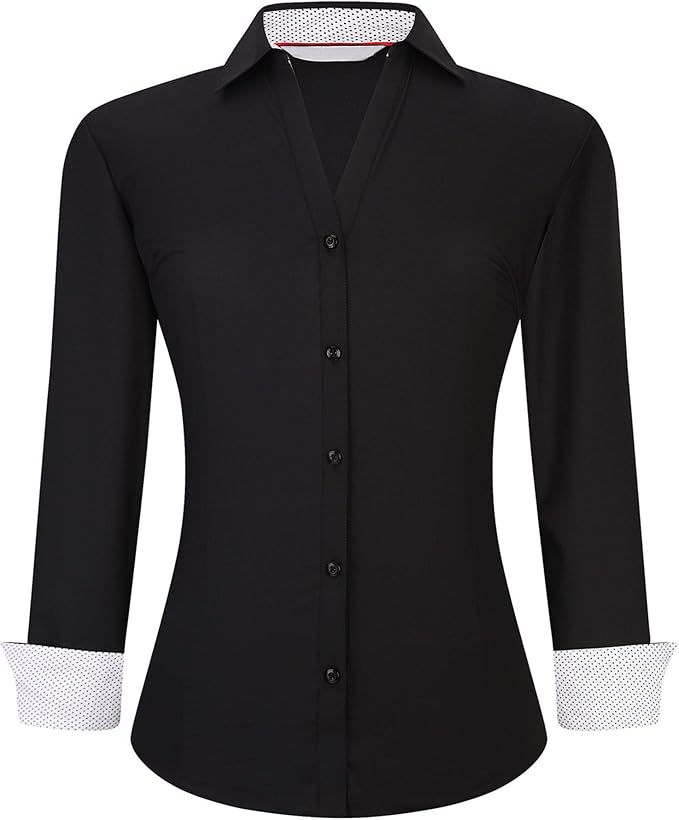 Alex Vando Womens Button Down Shirt for Casual Work Style