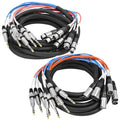 8 Channel 20 Foot TRS to XLR Male and Female Snake Cable Bundle