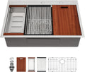 33 Drop In Kitchen Sink Workstation - Heavy Duty 33 in Single Bowl