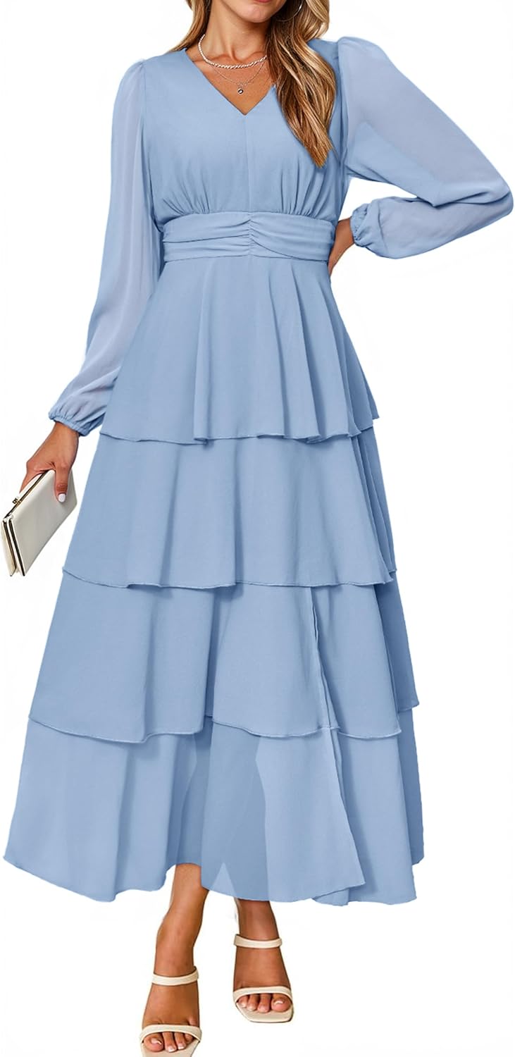 BerryGo Womens Flowy Maxi Dress for Casual Fall Weddings