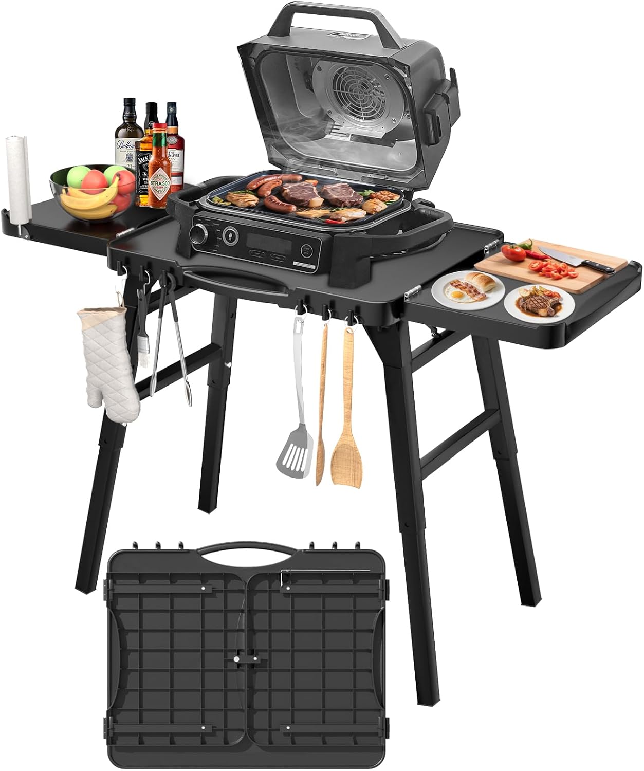 GRISUN Universal Folding Grill Cart for Ninja and Blackstone