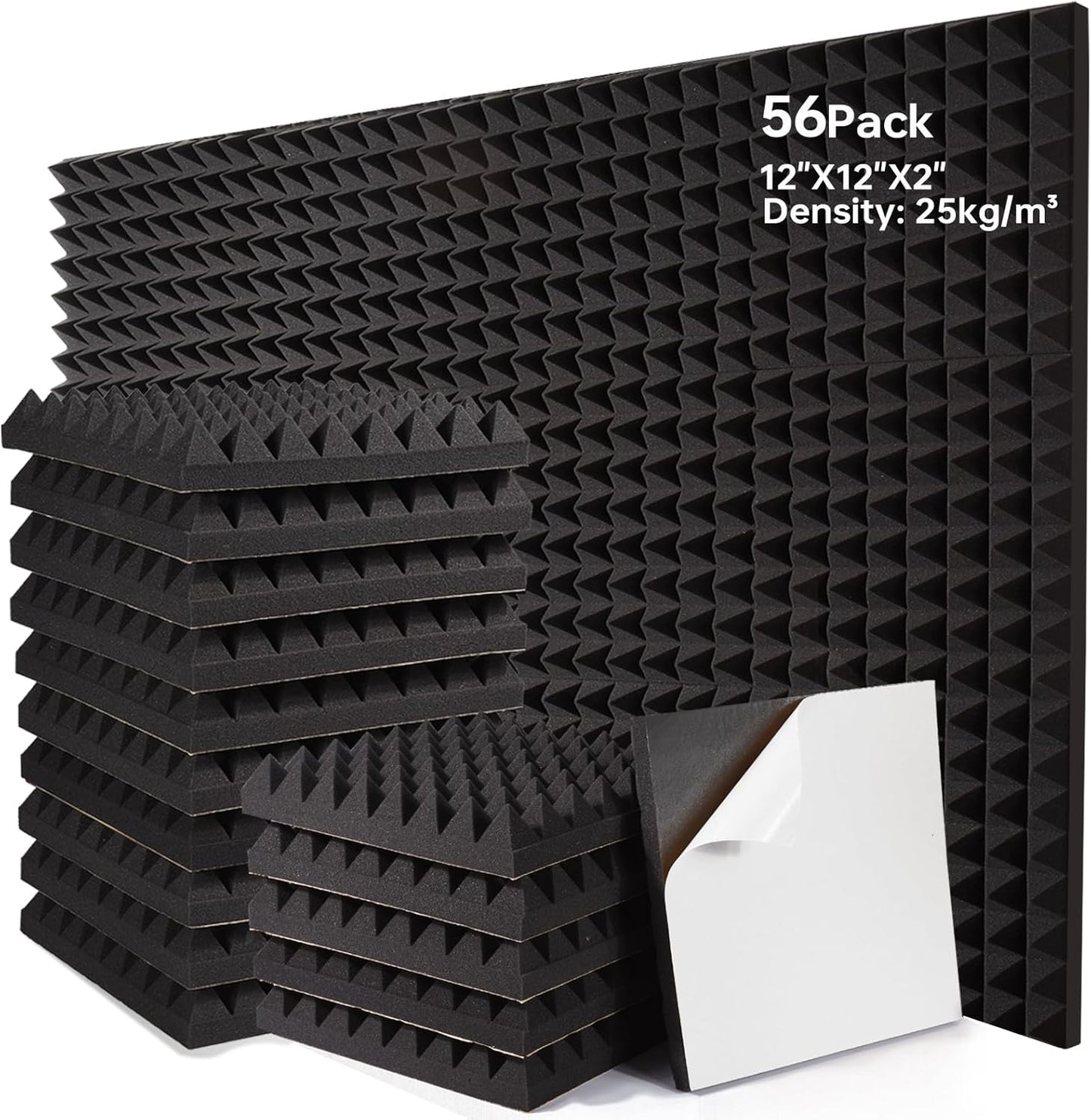 56 Pack Soundproof Wall Panels for Effective Acoustic Treatment