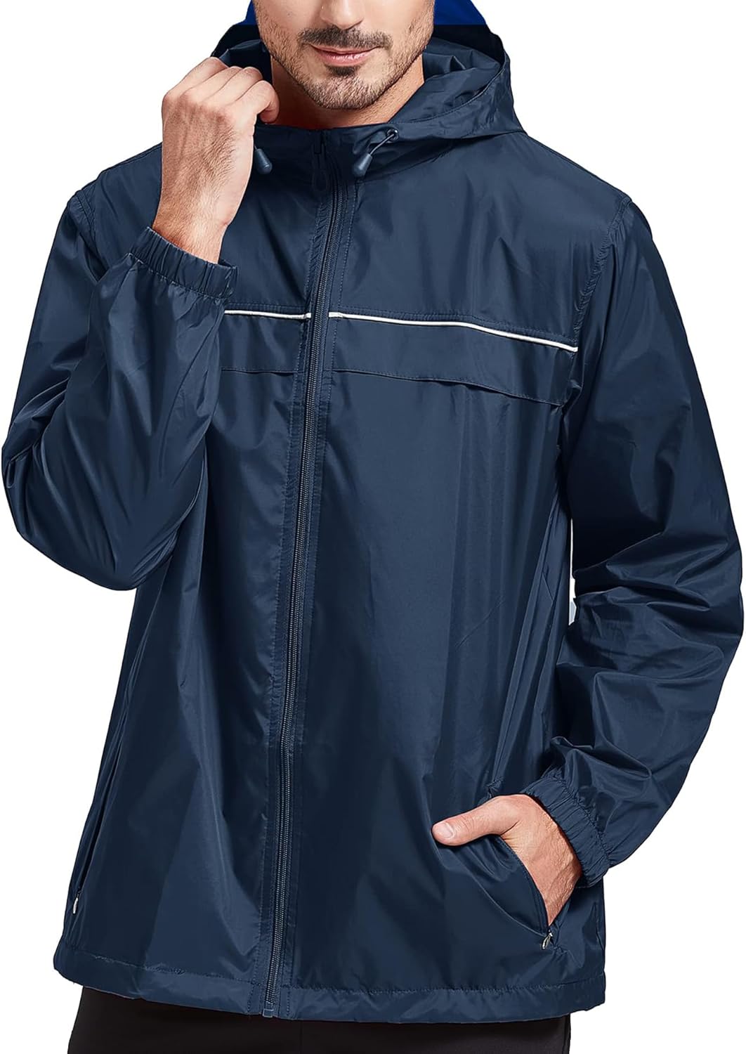 SWISSWELL Rain Jacket Men Waterproof Windbreaker for Casual Use