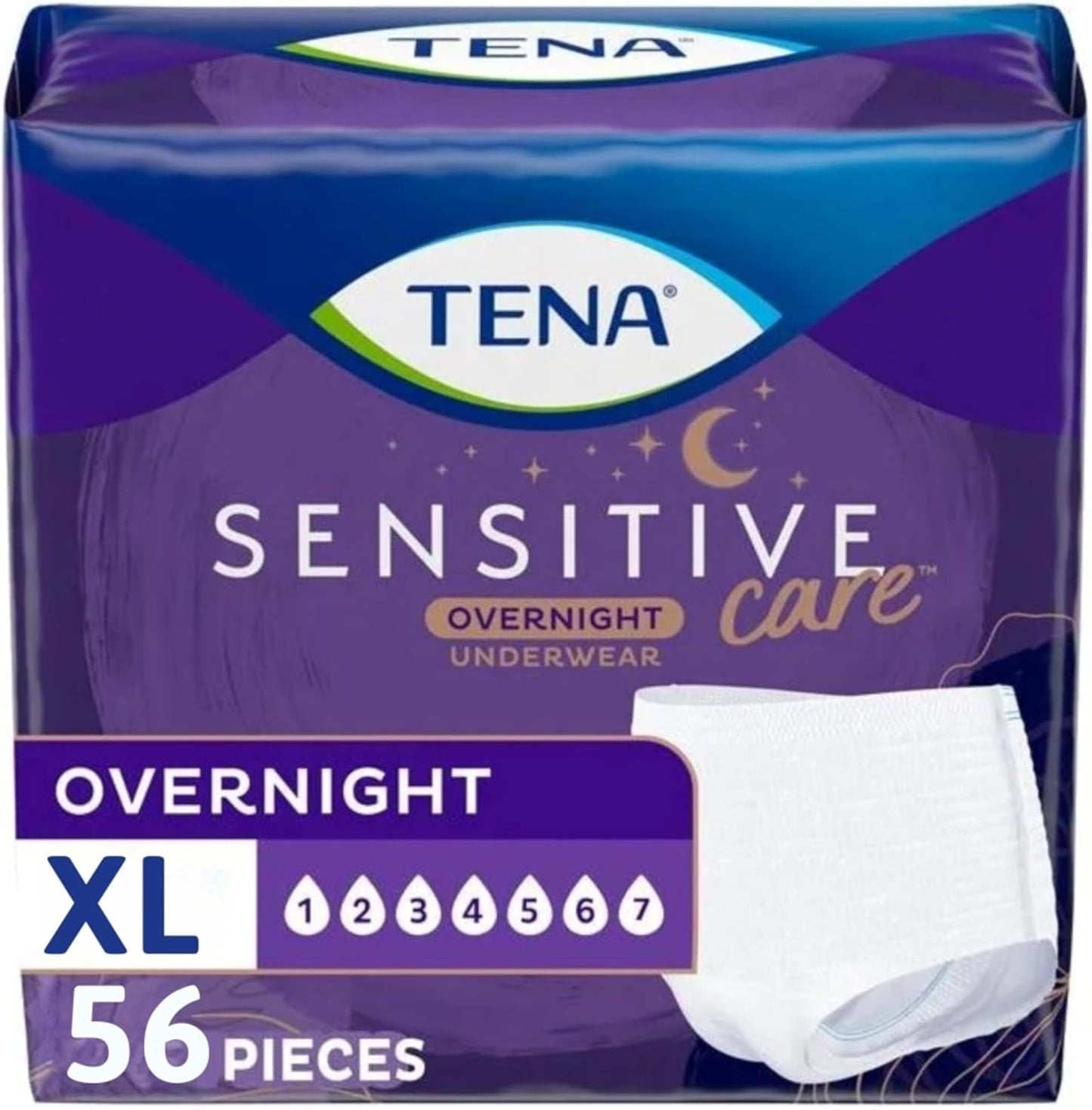 TENA Sensitive Care Overnight Incontinence Underwear for Women