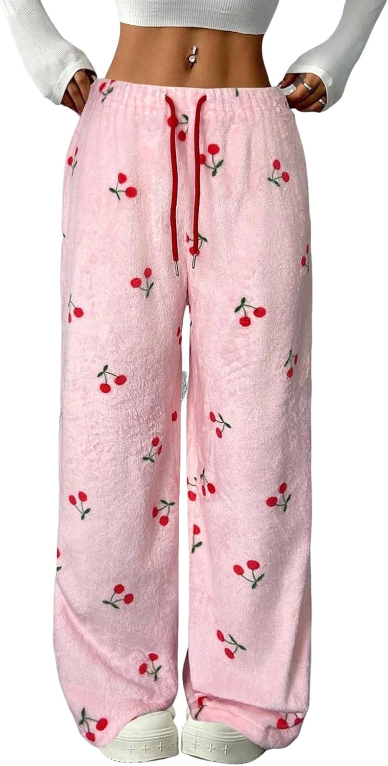 ZAFUL Women's Fuzzy Plush Pajama Pants for Cozy Comfort