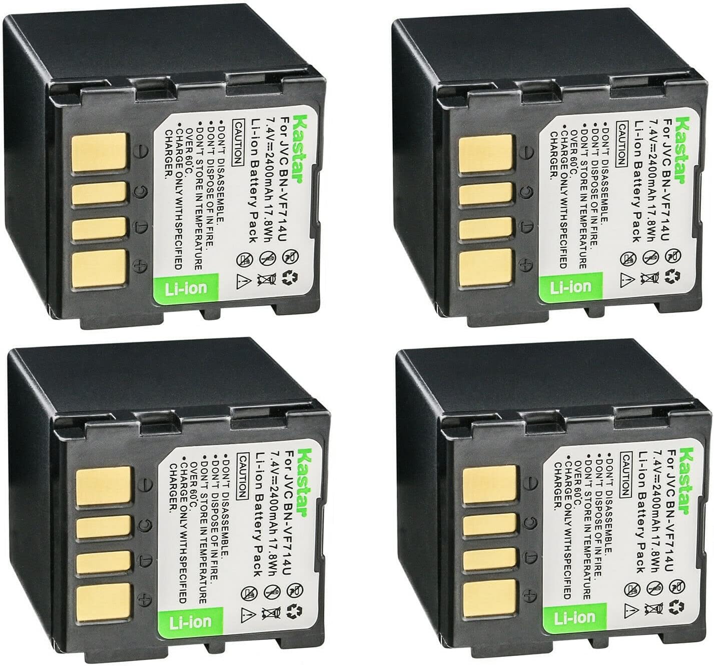 Kastar BN-VF714 Battery 4-Pack for JVC GZ-MG33EG Cameras