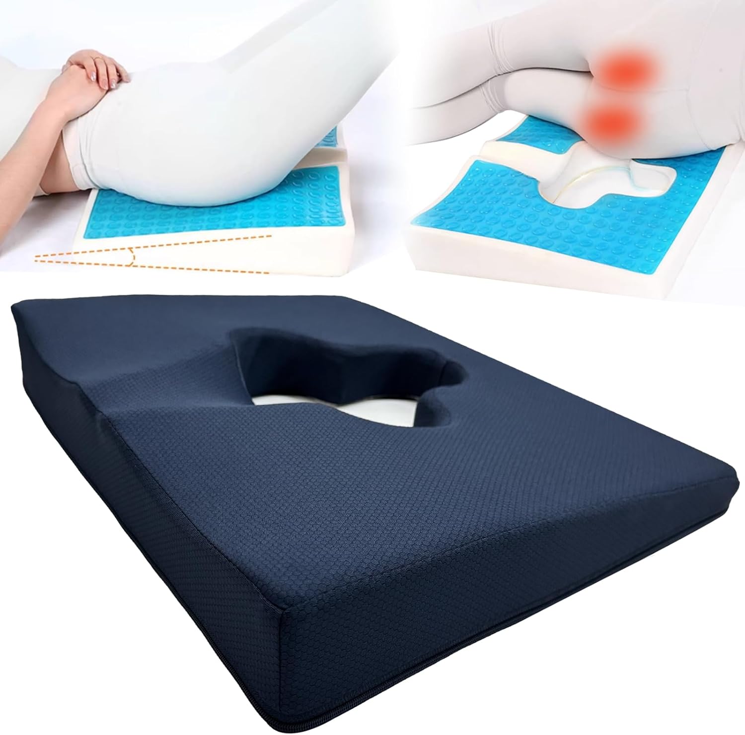 FoKon Gel Wheelchair Seat Cushion for Pressure Relief