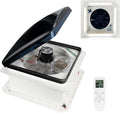 Upgraded Remote Control RV Roof Vent Fan with LED Light - Quiet 14in