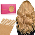 Tape in Hair Extensions Human Hair 20pcs 50g 16 in Strawberry Blonde