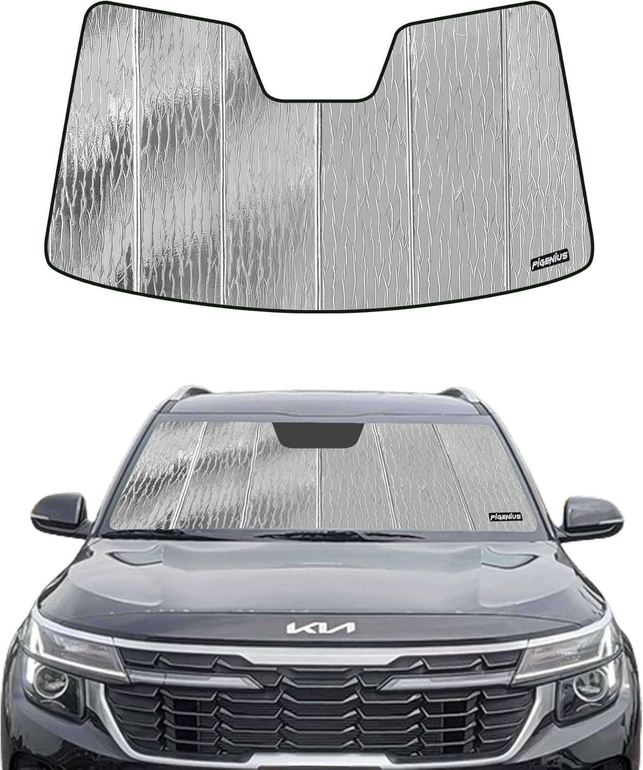 Windshield Sun Shade for Kia Seltos 2020-2025 - 2-in-1 Reflective