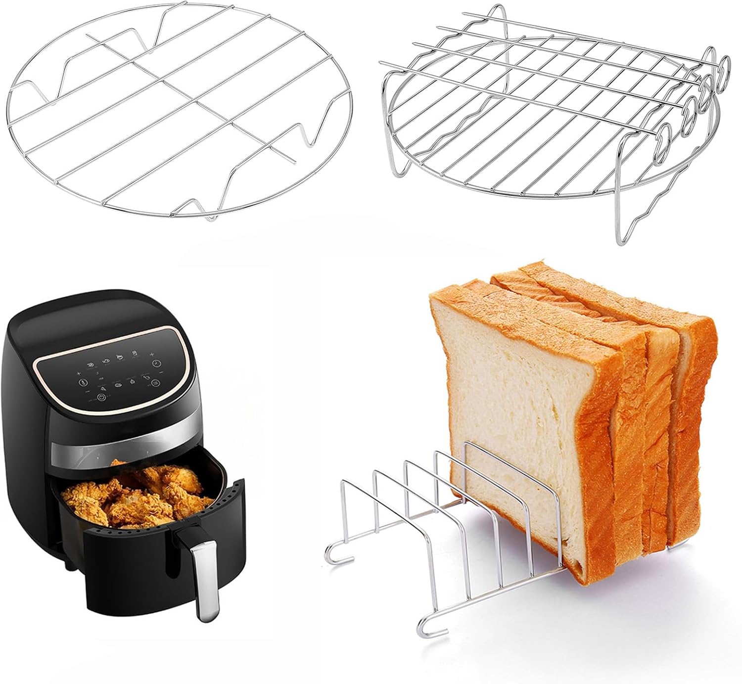 Stainless Steel Air Fryer Racks - Double the Space!