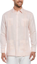 Men's Linen Guayabera Shirt - Lightweight Four-Pocket Relaxed Fit