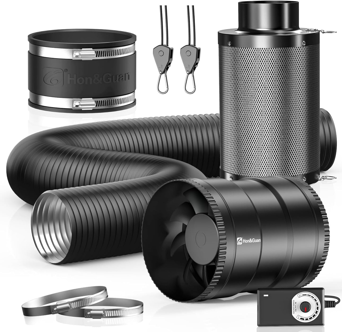 Hon&Guan 6 Inch Inline Duct Fan Kit for Efficient Ventilation