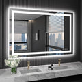 LOAAO 40x32 LED Bathroom Mirror with Lights - Dimmable Backlit + Front