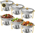 IMACONE Chafing Dish Buffet Set of 6 - Durable Stainless Steel Warmers