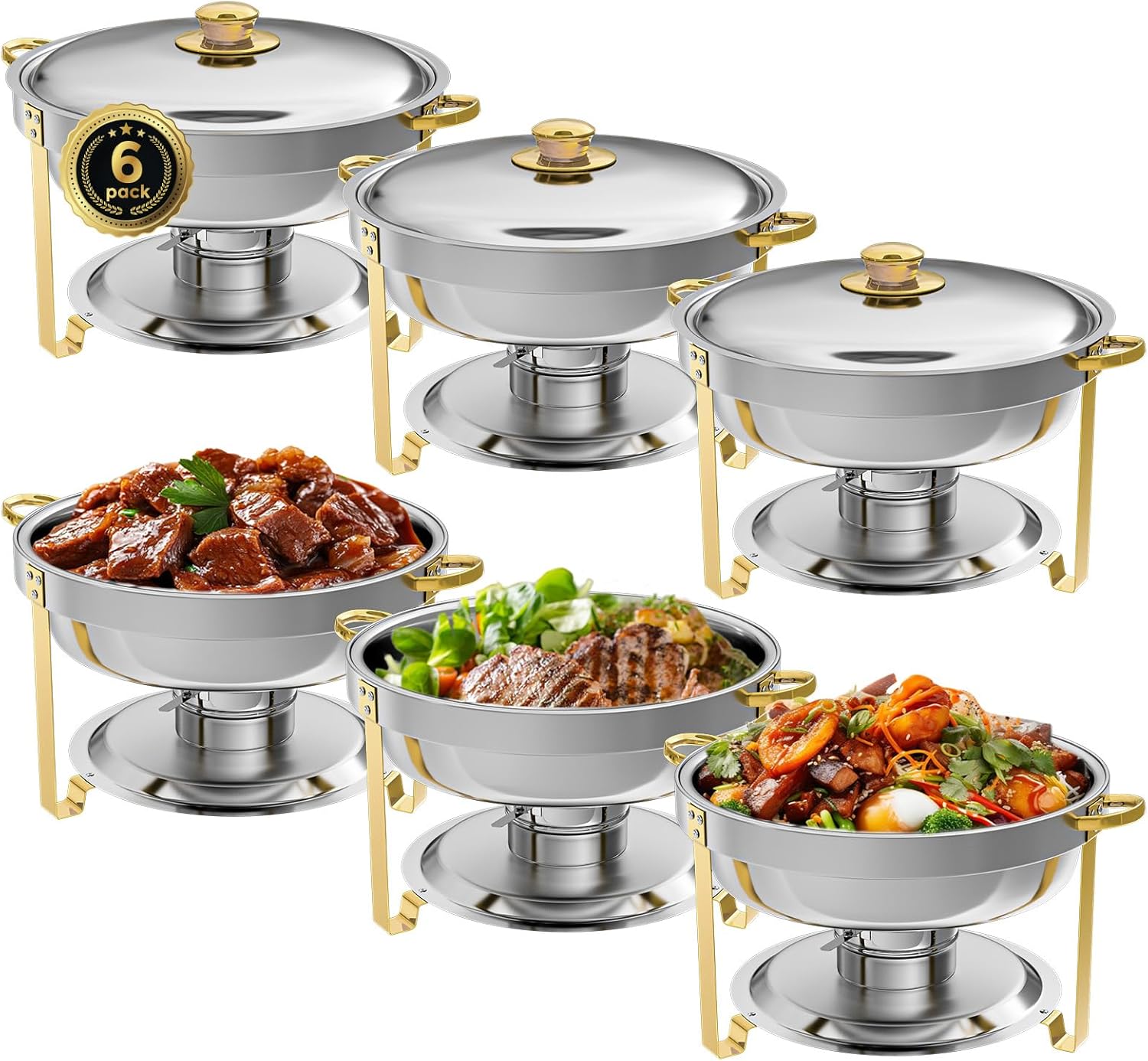 IMACONE Chafing Dish Buffet Set of 6 for Catering Events