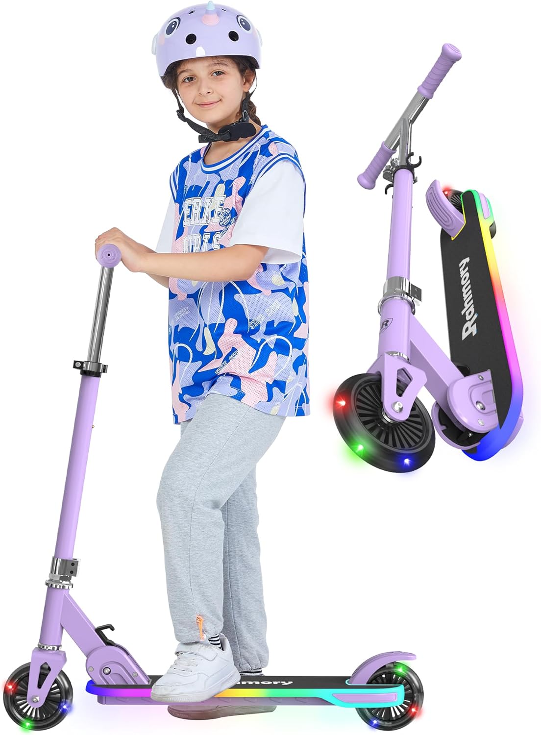 Kick Scooter for Ages 5-12 with Light Up Wheels and Adjustable Height
