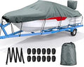 Boat Cover Waterproof for Trailerable V-Hull and Tri-Hull Boats 17-19