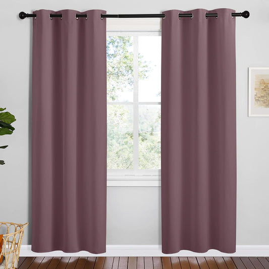 NICETOWN Dry Rose Room Darkening Curtains for Kitchen, 42 in