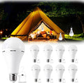 8Pack White Rechargeable Emergency 15W LED Light Bulb, Stay Lit During