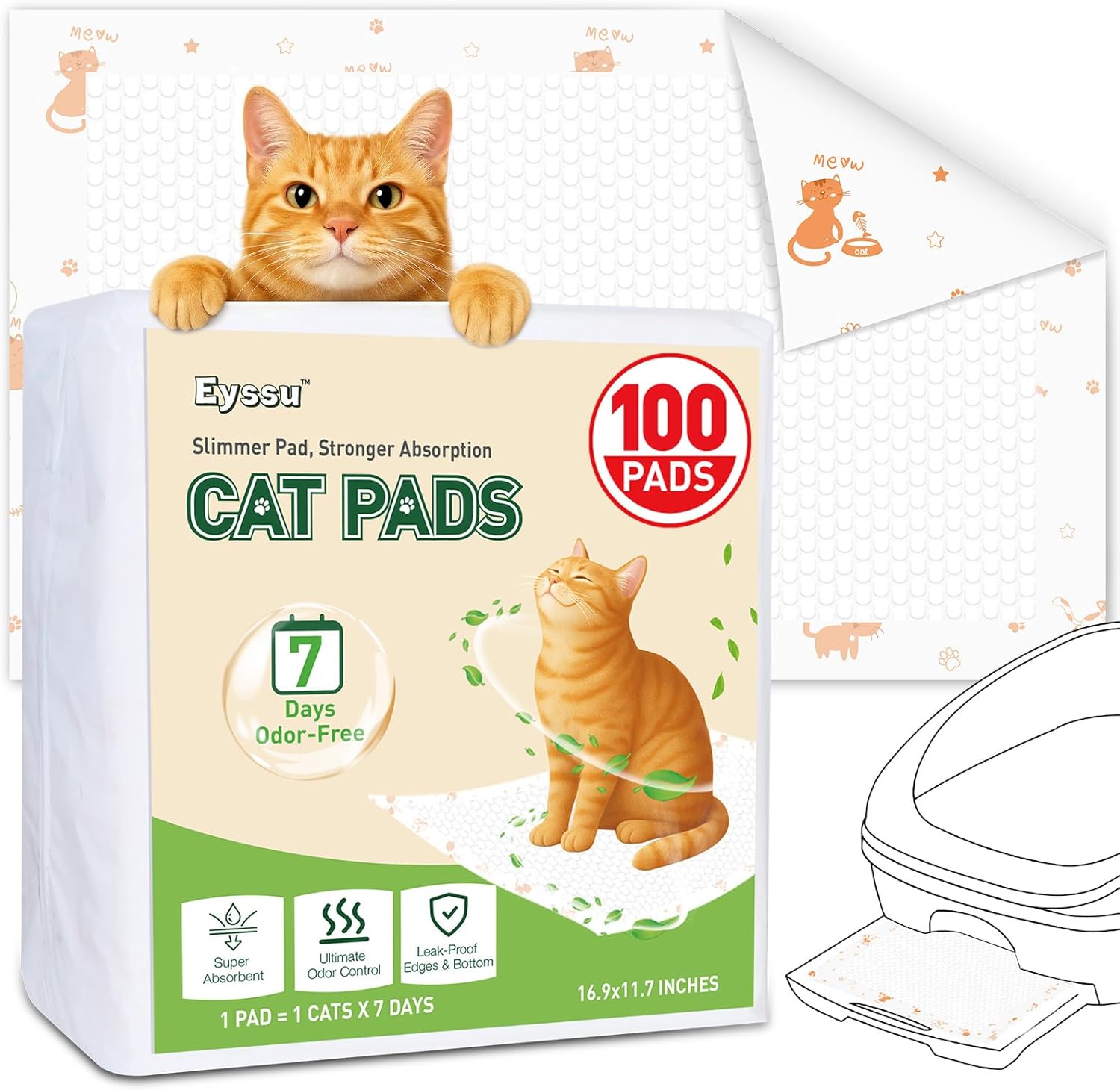Super Absorbent Cat Pee Pads for Breeze Litter Box System