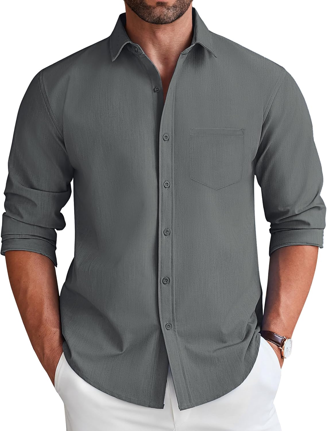 COOFANDY Men's Long Sleeve Button Down Shirt for Casual Style