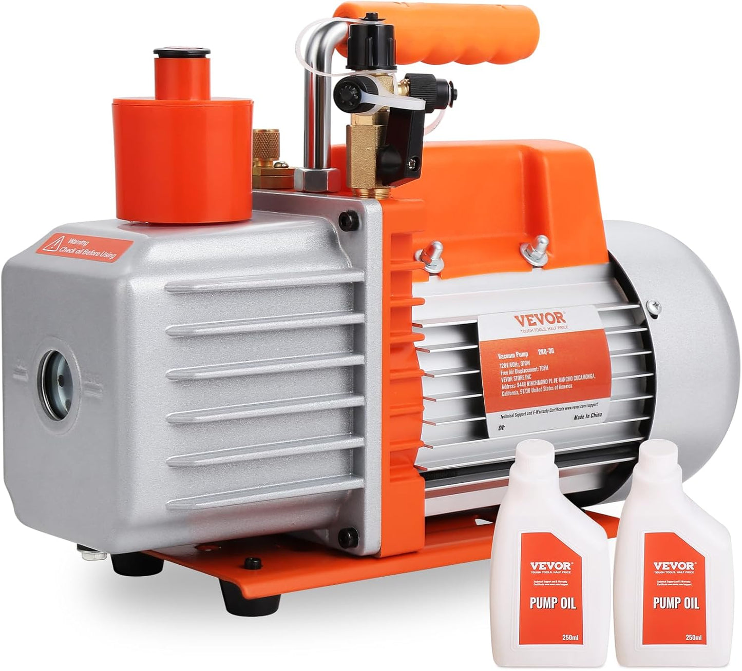 VEVOR 7 CFM Dual Stage HVAC Vacuum Pump for Efficient Repairs