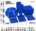 350 Pcs Dark Blue Plastic Plates For Party - Durable Disposable Set