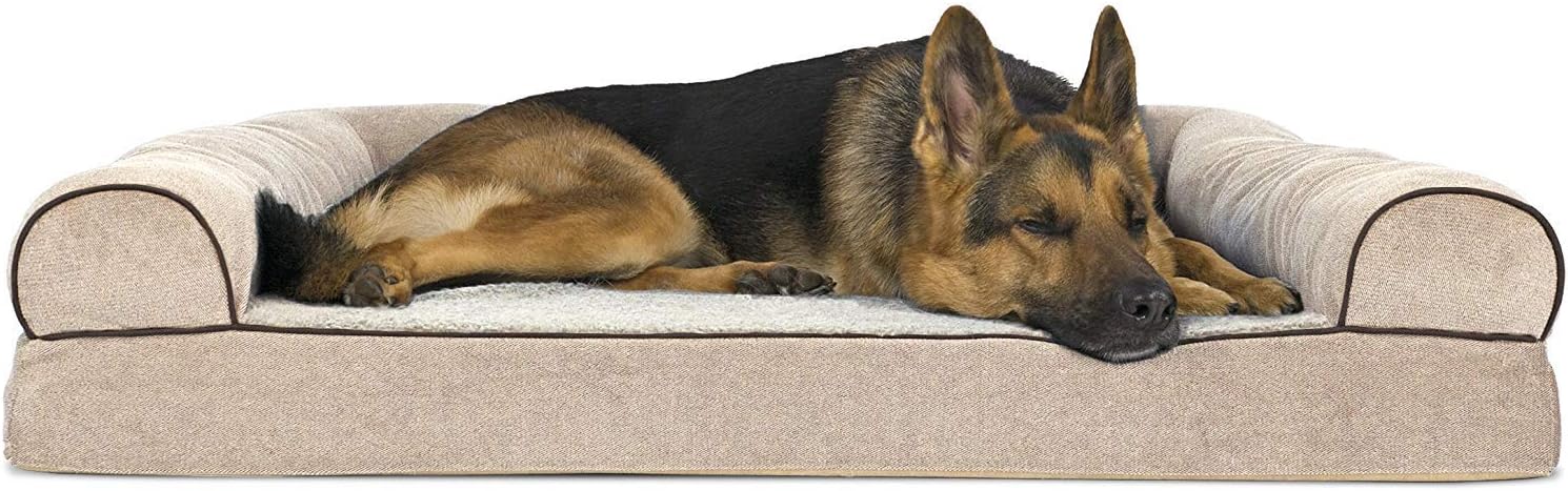 Furhaven Orthopedic Dog Bed for Large Dogs with Bolsters