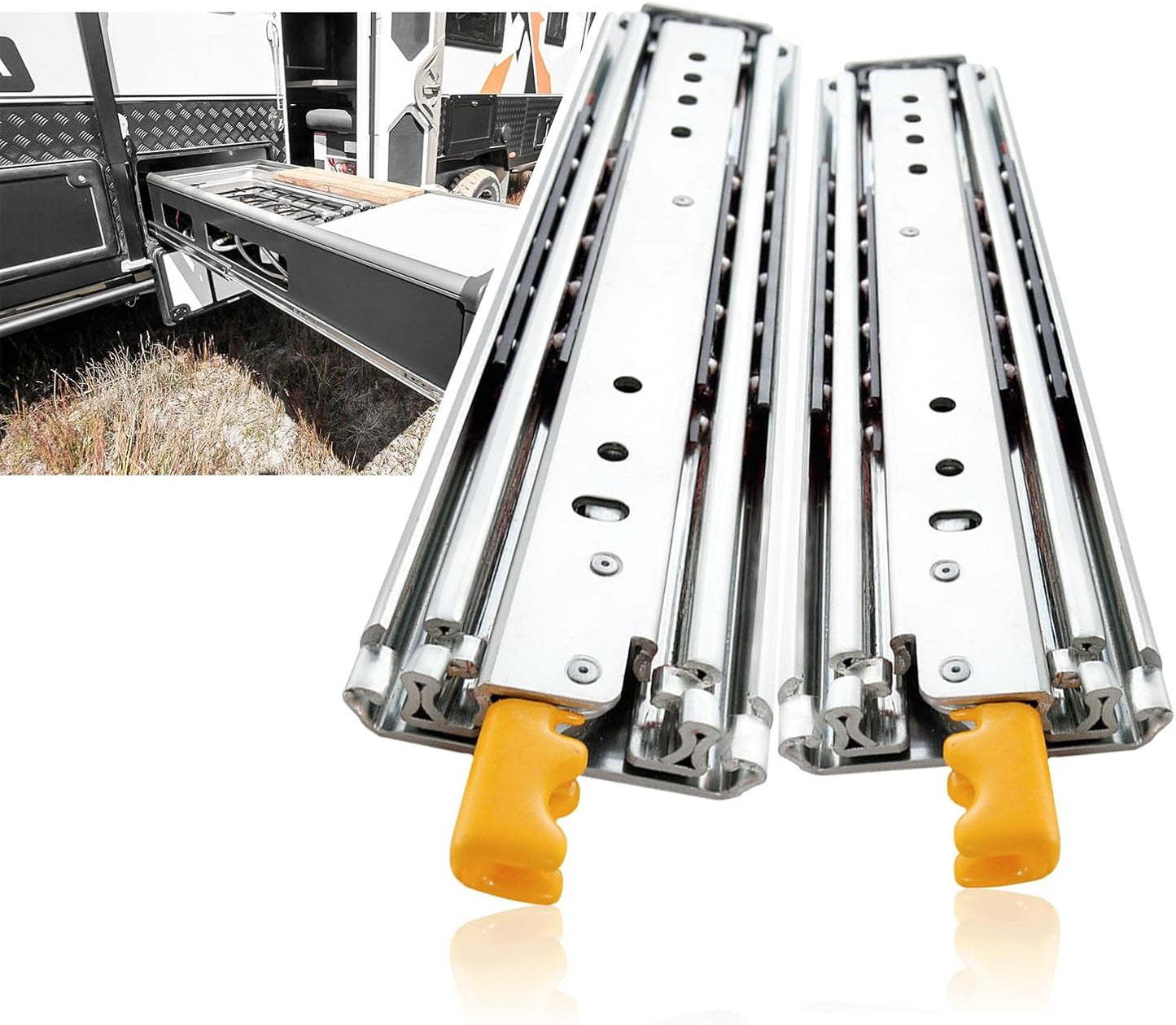Heavy Duty Drawer Slides with Lock for Industrial Use 12-60 in