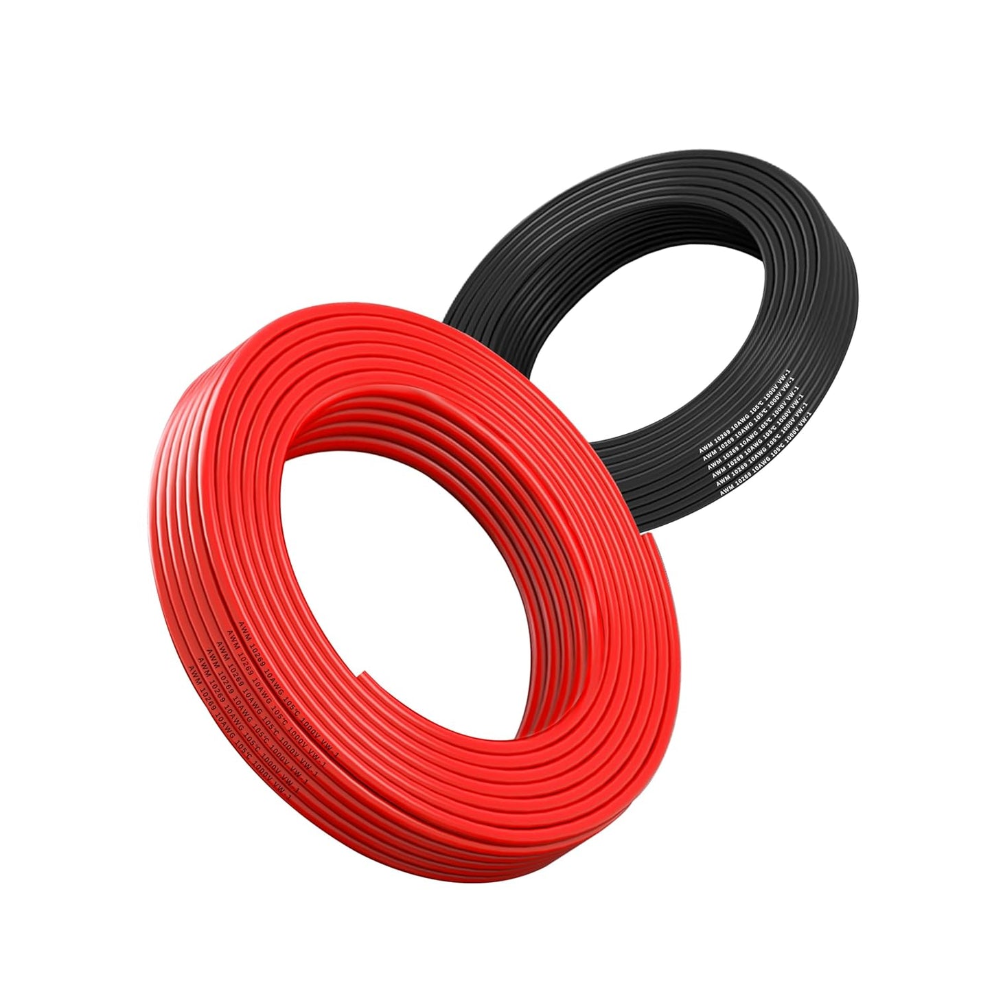 10 Gauge Flexible Electrical Wire 25FT Black and Red Cable
