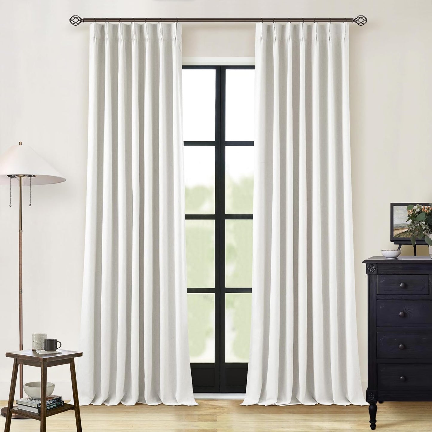 Linen Blackout Curtains 108 Inch Long for Elegant Living Spaces