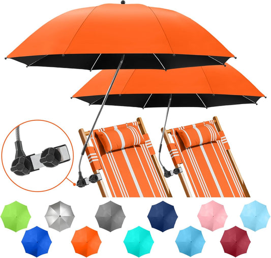 2 Pack Beach Umbrella with Clamp for Ultimate Sun Protection