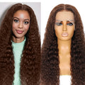 Chocolate Brown Deep Wave Lace Front Wig 13x6 Hd Lace Frontal