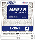 Filter King 6x30x1 Air Filter 4-Pack - MERV 8 Pleated Filters
