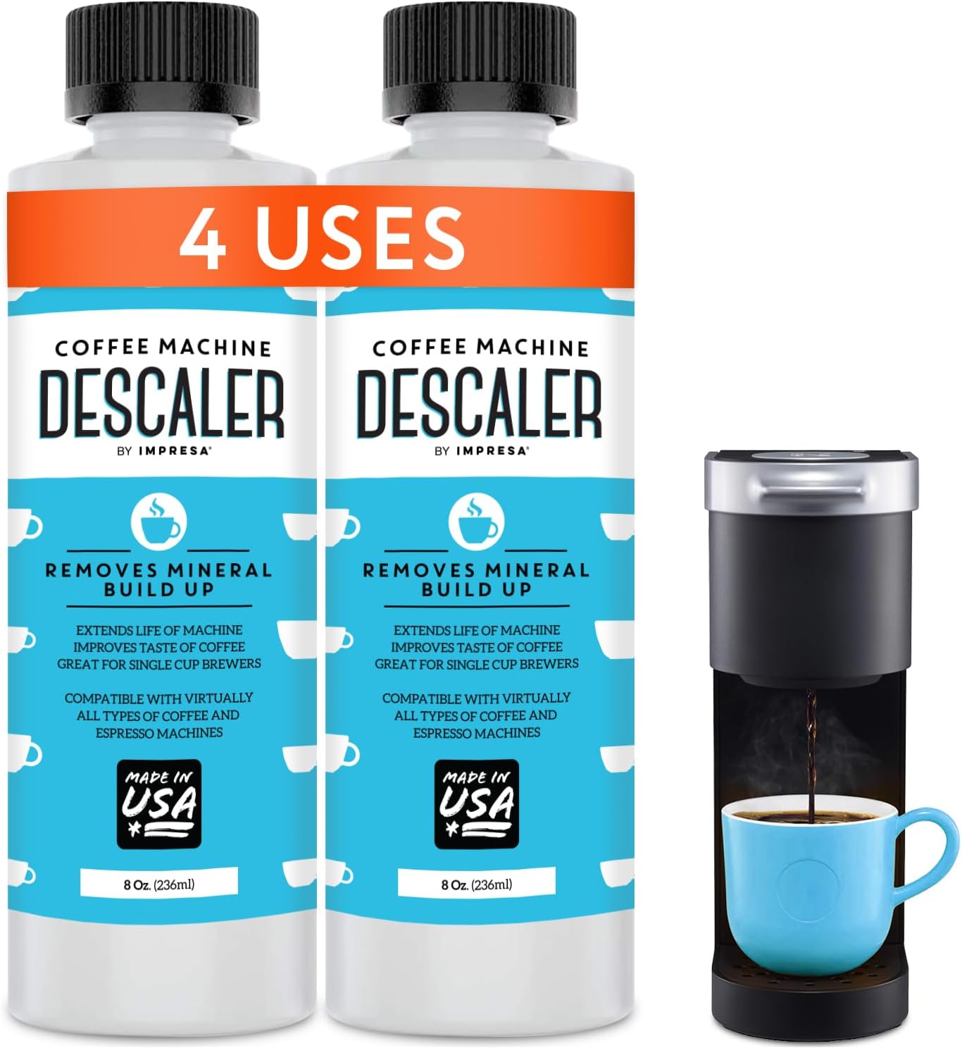 USA-Made Descaler - 4 Uses - For Keurig, Nespresso & More