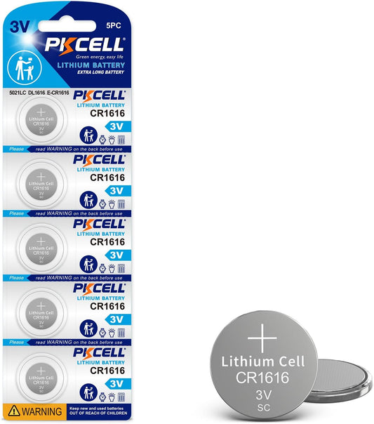 5Pk PKCELL CR1616 3V Lithium Batteries - Long-lasting Power!