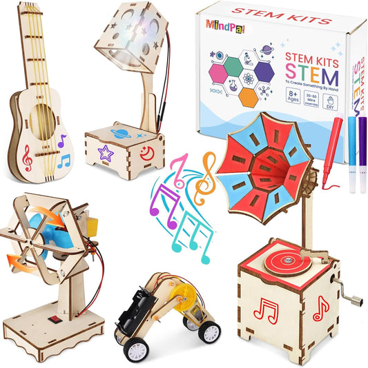 MindPal 5-in-1 Wood STEM Kits for Kids