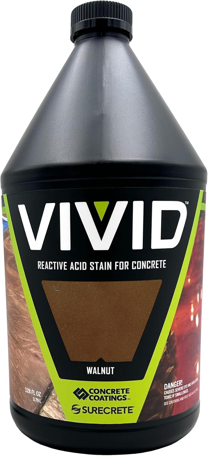 Vivid Acid Stain for Concrete - Walnut Color - 1-Gallon Size