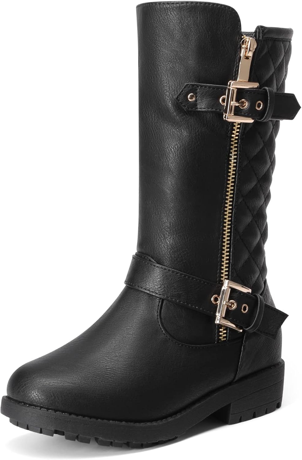 DREAM PAIRS Girls Faux Fur Lining Knee High Winter Boots