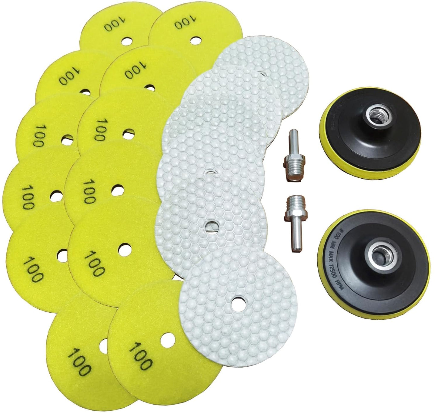 16 Packs Dry Diamond Polishing Pads for Granite and Marble