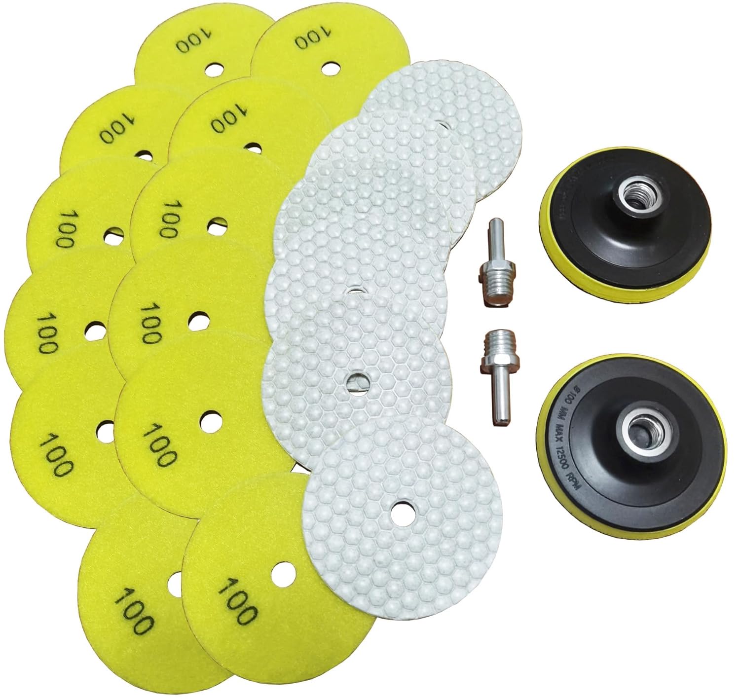 16 Packs Dry Diamond Polishing Pads for Granite and Marble
