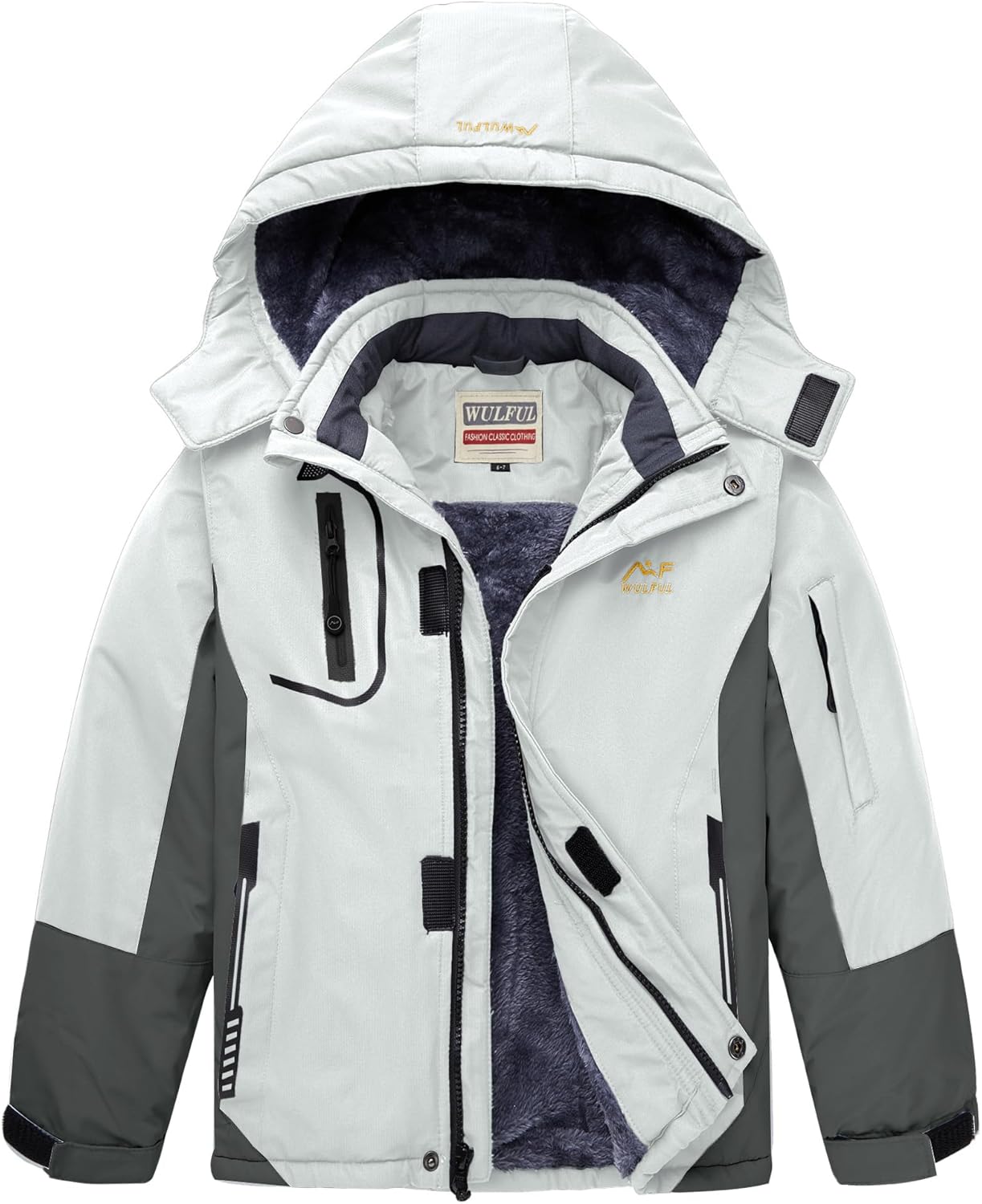 WULFUL Boy's Waterproof Ski Jacket for Winter Adventures
