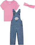 Ms. Rachel Infant Girls 3-Piece Denim Overall Set (12M-5T)