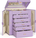 Extra Large 6-Tier Jewelry Box Organizer - Huge Capacity Violet